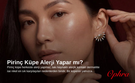 Altın kaplama küpe takan kadın — Pirinç Küpe Alerji Yapar mı? | Ophra House